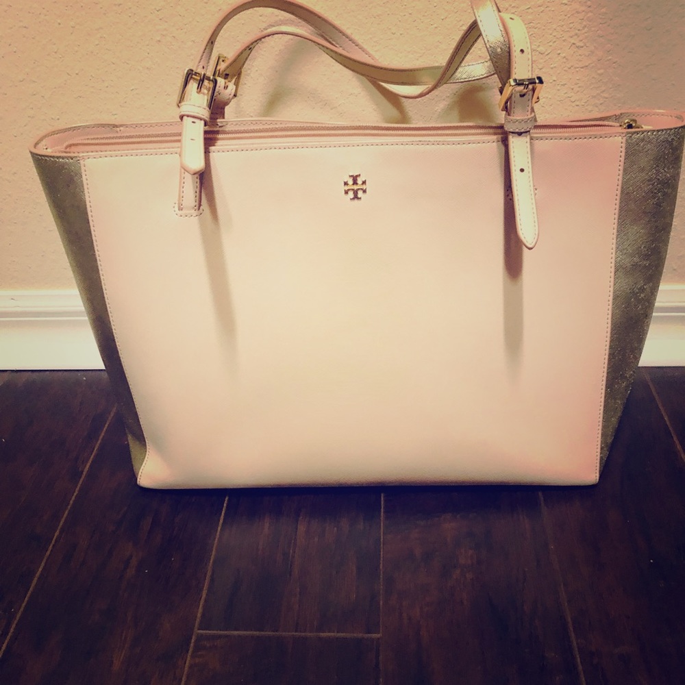 New Tory Burch Pink and Gold Tote - Picture 1 of 6